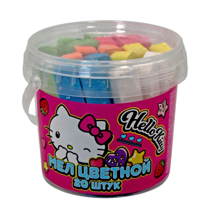 Мел цветной "Hello Kitty" 20 шт. в ведерке Мел цветной "Hello Kitty" 20 шт. в ведерке