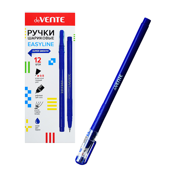 Ручка шариковая "EasyLine" d=0,5 мм, ультра гладкое письмо, чернила на масляной основе, син