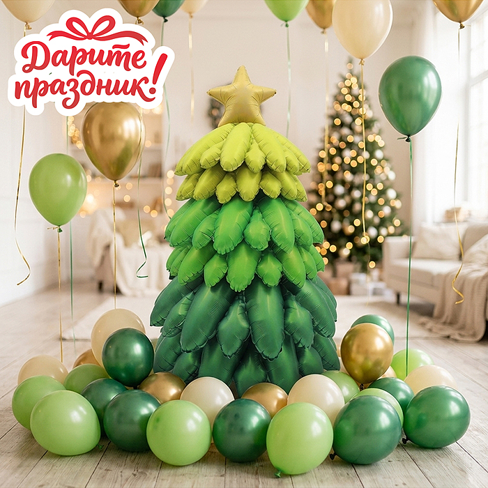 Интерьерное украшение DP-0017 "Фигура-Шар. Ёлка" цвет зеленый