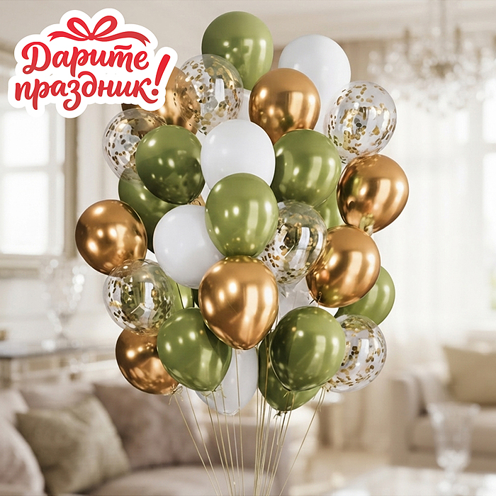 Украшение интерьерное DP-0027 Фонтан из шаров "Изумруды" 40 шт.