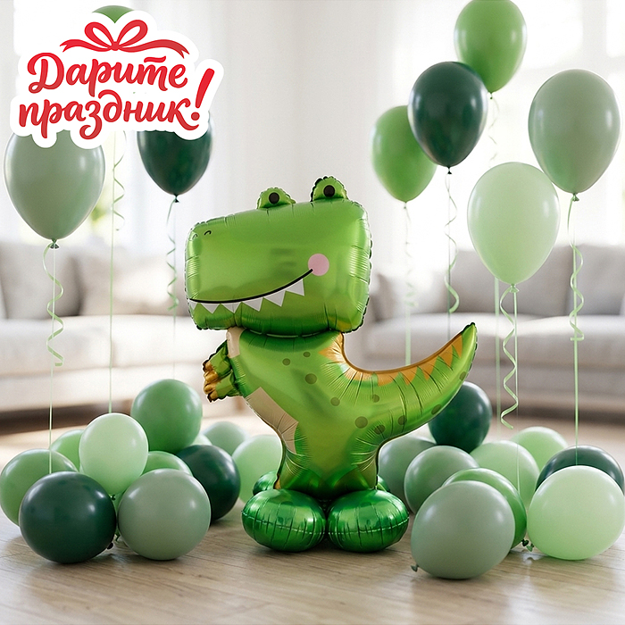 Интерьерное украшение DP-0018 "Фигура-Шар. Дракончик" цвет зеленый