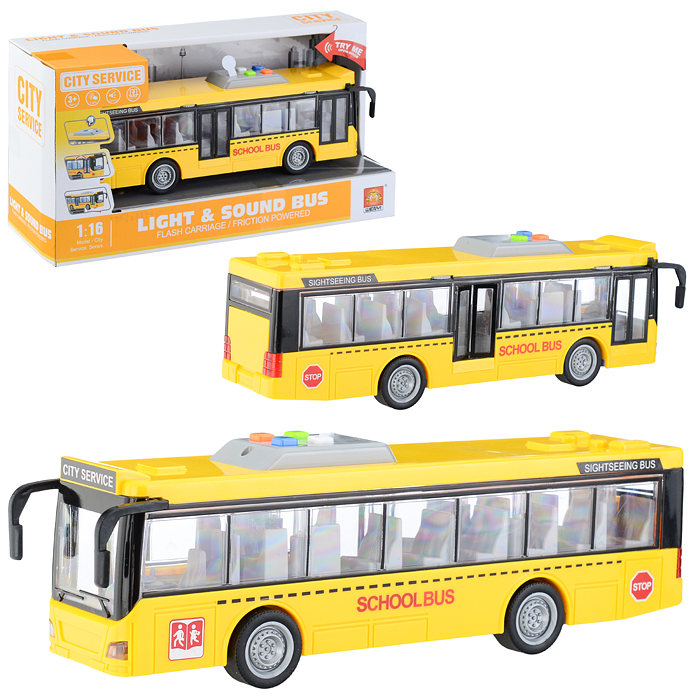 Автобус "Парковый" WY910A 1:16 (свет, звук) в коробке Автобус "Парковый" WY910A 1:16 (свет, звук) в коробке
