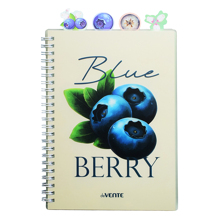 Тетрадь 80л. клетка "Fruits. Blueberry" с разделителями А5 (145x208 мм) белая бумага 70 г/м²