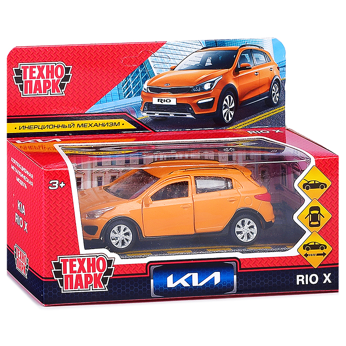 Фото к товару Машина металл KIA RIO X 12 см (двери, багаж, оранжевый) инерц, в коробке Машина металл KIA RIO X 12 см (двери, багаж, оранжевый) инерц, в коробке
