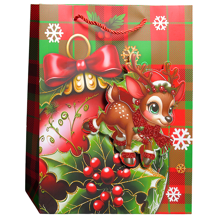 Пакет подарочный 00-8846 "Новогодний" 26*10*32 см.