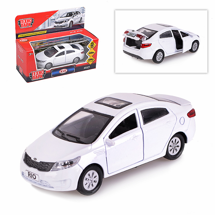 Машина металл Kia Rio, 12см, (открыв. двери, белый) инерц, в коробке Машина металл Kia Rio, 12см, (открыв. двери, белый) инерц, в коробке