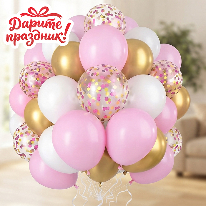 Украшение интерьерное DP-0030 Фонтан из шаров "Розовое облако" 30 шт.