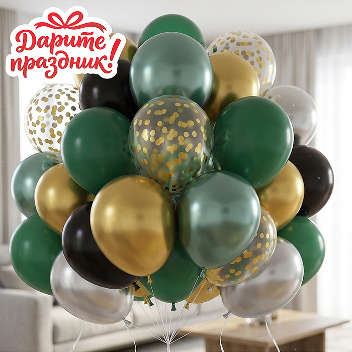Украшение интерьерное DP-0028 Фонтан из шаров "Зелёный луг" 30 шт.