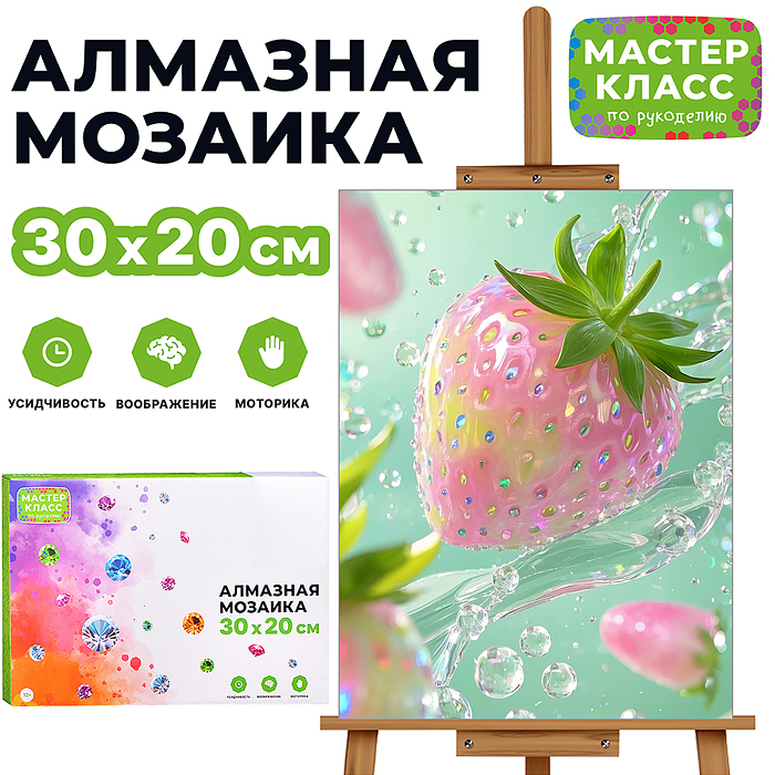 Мозаика алмазная MKA3020-207 "Виктория в жемчуге"20*30 см.