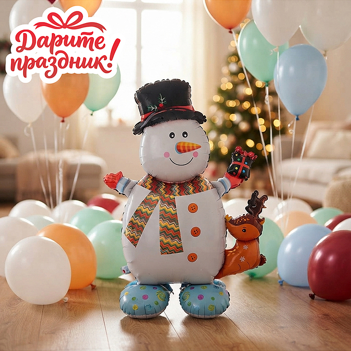 Интерьерное украшение DP-0058 Фигура-шар "Снеговик"