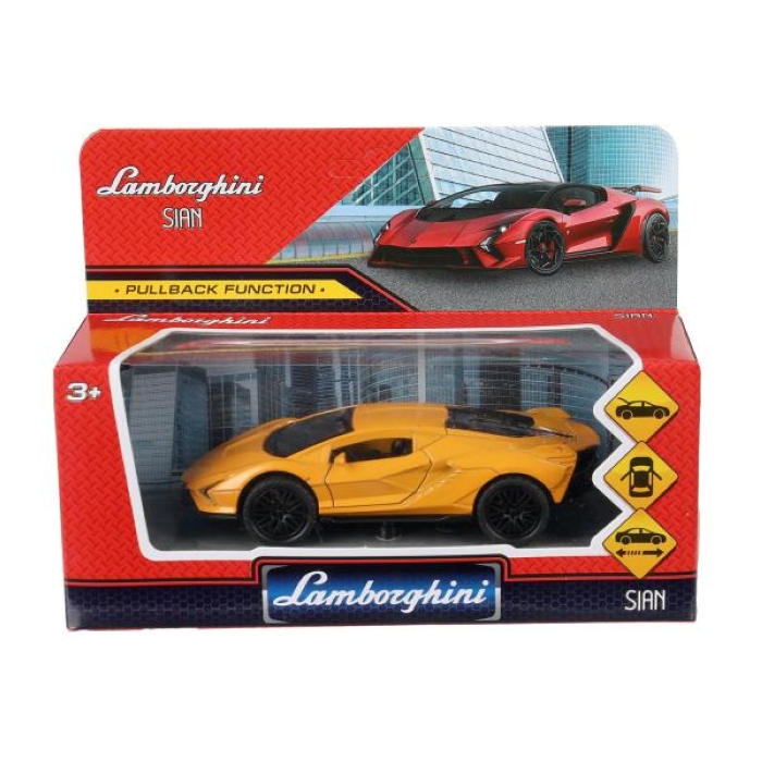 Машина металл lamborghini sian 12см, инерц, двери