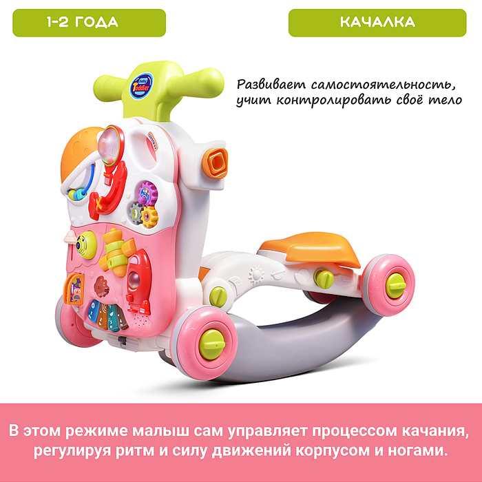 Фото к товару Каталка 886-24 " Шаги" (свет, звук) в коробке Каталка 886-24 " Шаги" (свет, звук) в коробке