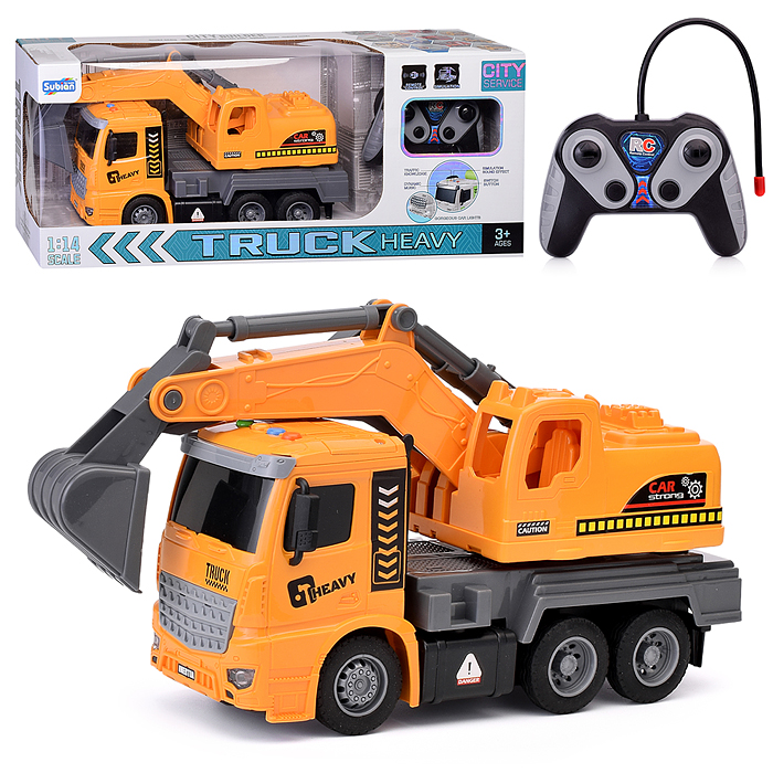 Машина S977-113A "Экскаватор" р/у, 1:14 (свет, звук), 27 MHz в коробке