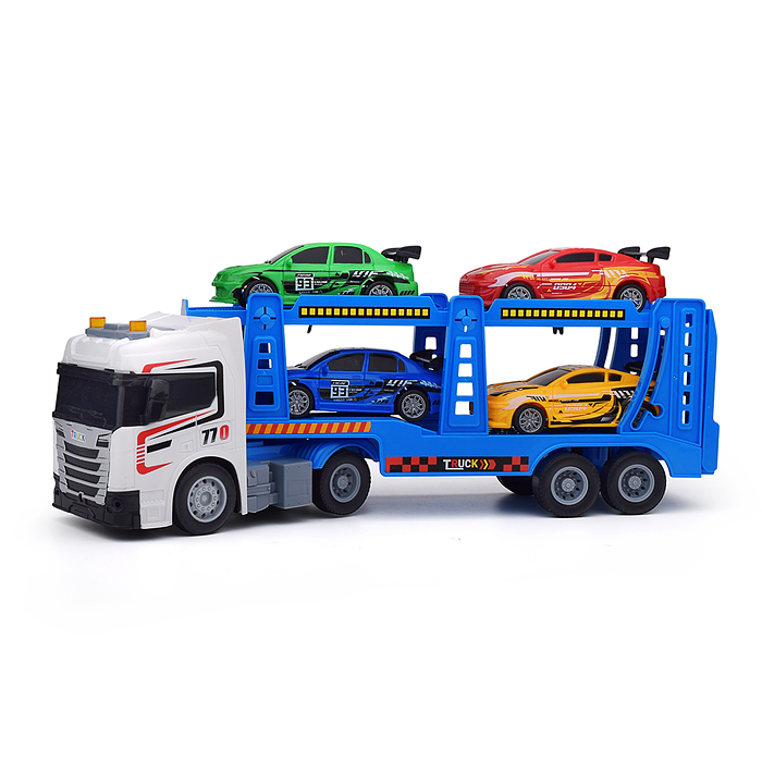 Машина S977-75A "Спортперевозка" на батарейках, 1:14 (свет, звук) в коробке