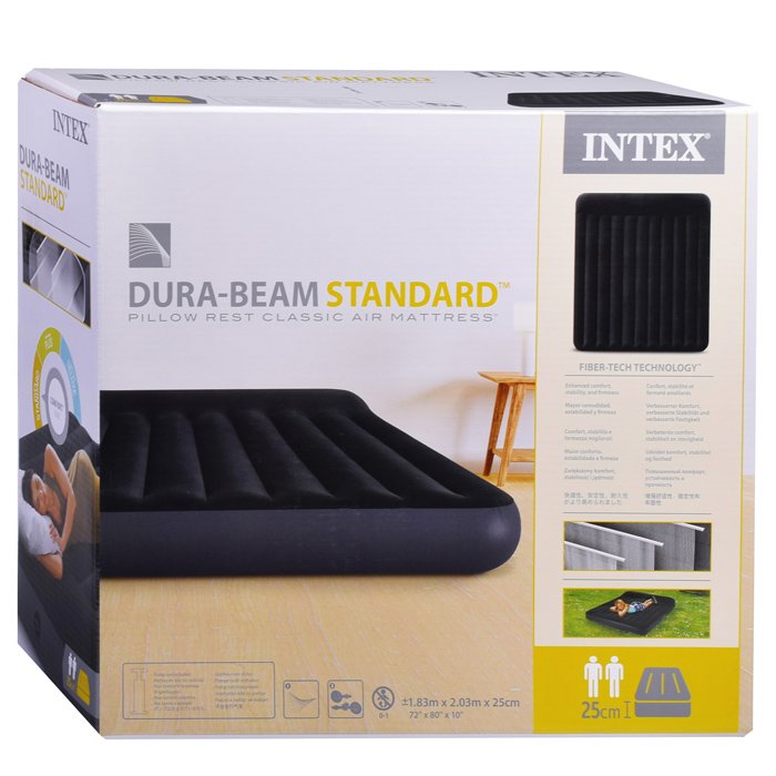 Матрас надувной Pillow Rest Classic Fiber-Tech, 183 х 203 х 25 см, 64144 INTEX не товарный вид.наруш