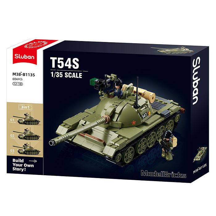 Конструктор M38-B1135 "Танк T54C" (604 дет.) в коробке Конструктор M38-B1135 "Танк T54C" (604 дет.) в коробке