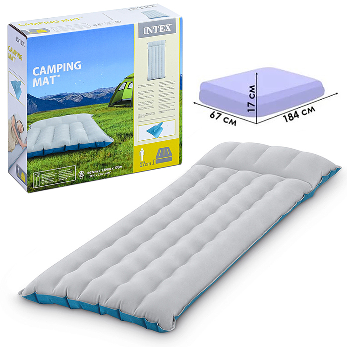 Матрас надувной Camping mat 184x67x17 см, 67997 INTEX  не товарный вид.нарушена упаковка