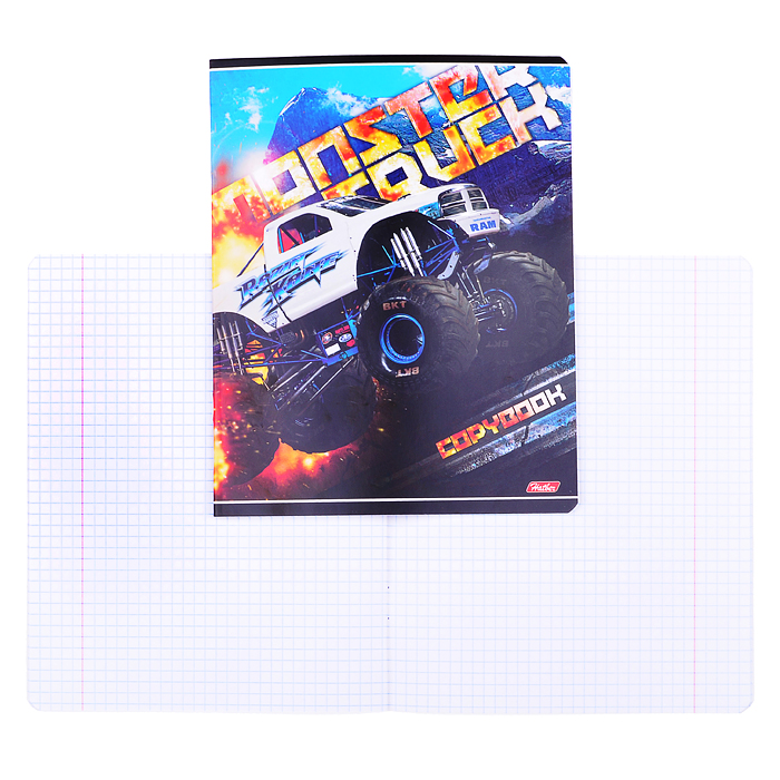 Тетрадь 24л. клетка "MonsterTruck" А5ф на скобе скругл.углы