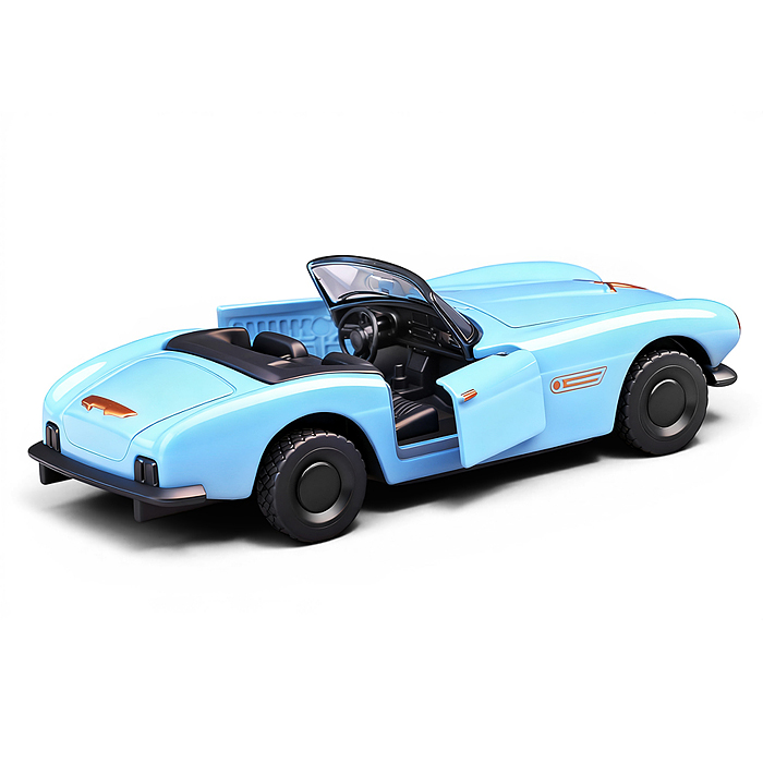 Машина 7707 "Ретро-машина" 1:43 в коробке (цвет голубой)