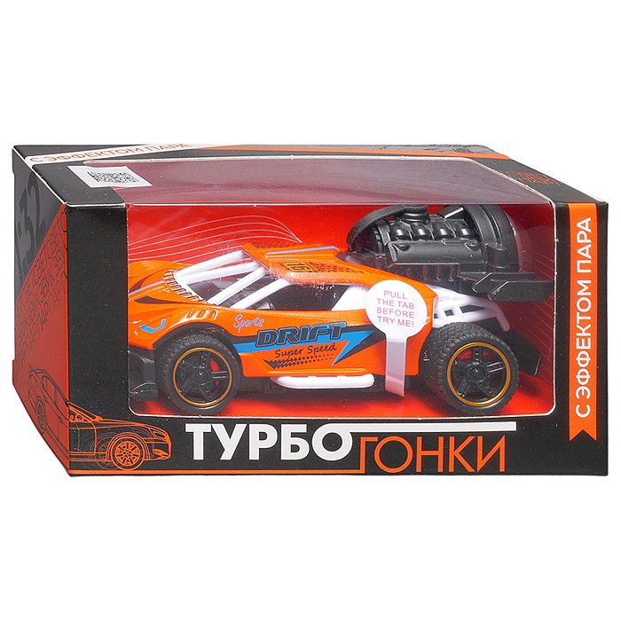 Фото к товару Гоночная машинка свет, звук с имитацией дыма, 1:32, Fast Racers, оранжевая Гоночная машинка свет, звук с имитацией дыма, 1:32, Fast Racers, оранжевая