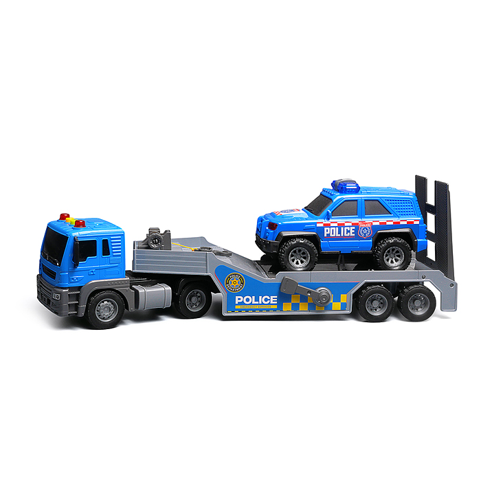 Машина JS202C-1 "Перевозчик" 1:16 (цвет синий, свет, звук) в коробке