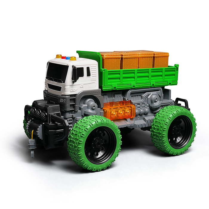 Машина JS118AS "Мега самосвал" 1:16 (свет, звук) в коробке