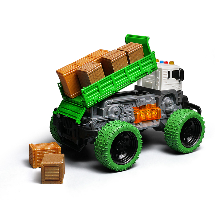 Машина JS118AS "Мега самосвал" 1:16 (свет, звук) в коробке