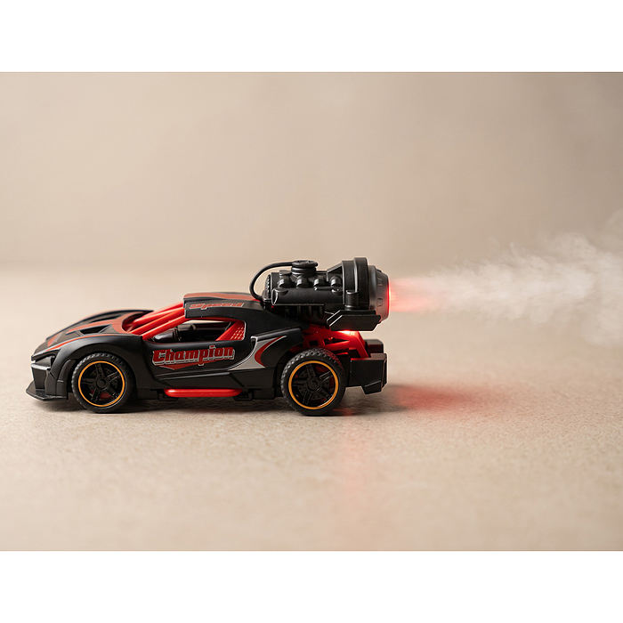 Фото к товару Гоночная машинка свет, звук с имитацией дыма, 1:32, Fast Racers, чёрная Гоночная машинка свет, звук с имитацией дыма, 1:32, Fast Racers, чёрная