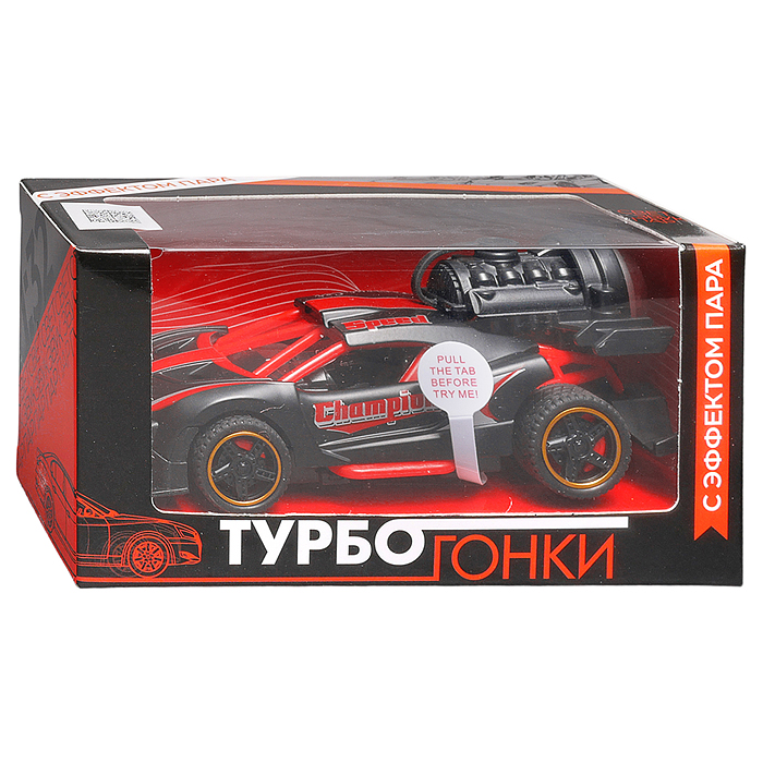 Фото к товару Гоночная машинка свет, звук с имитацией дыма, 1:32, Fast Racers, чёрная Гоночная машинка свет, звук с имитацией дыма, 1:32, Fast Racers, чёрная