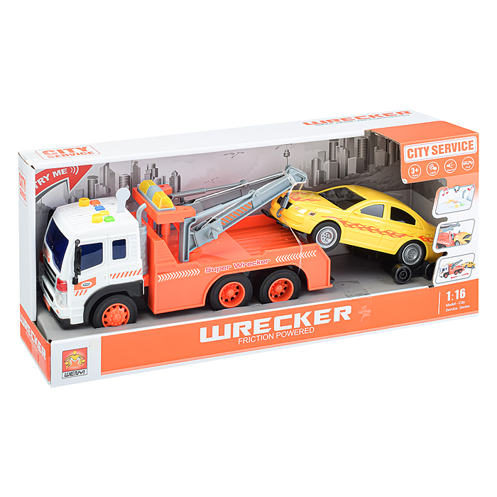 Фото к товару Машина WY570F "Автоэвакуатор" 1:16 (свет,звук) в коробке Машина WY570F "Автоэвакуатор" 1:16 (свет,звук) в коробке
