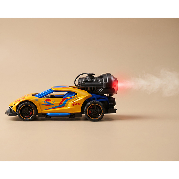 Фото к товару Гоночная машинка свет, звук с имитацией дыма, 1:32, Speed Racing, желтая Гоночная машинка свет, звук с имитацией дыма, 1:32, Speed Racing, желтая