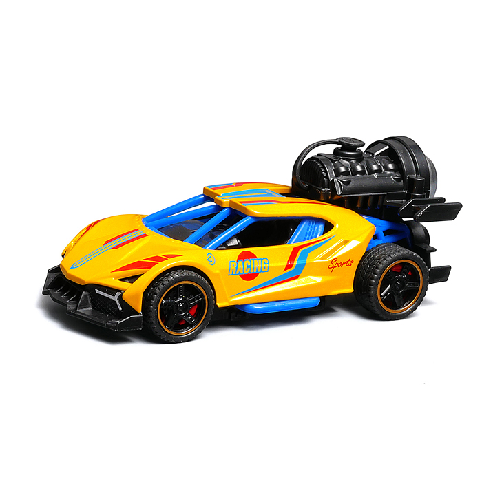 Фото к товару Гоночная машинка свет, звук с имитацией дыма, 1:32, Speed Racing, желтая Гоночная машинка свет, звук с имитацией дыма, 1:32, Speed Racing, желтая