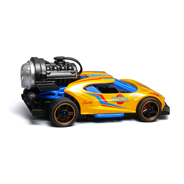 Фото к товару Гоночная машинка свет, звук с имитацией дыма, 1:32, Speed Racing, желтая Гоночная машинка свет, звук с имитацией дыма, 1:32, Speed Racing, желтая
