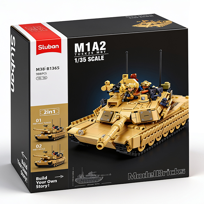 Конструктор M38-B1365 "Танк 2S" (988 дет.) в коробке Конструктор M38-B1365 "Танк 2S" (988 дет.) в коробке