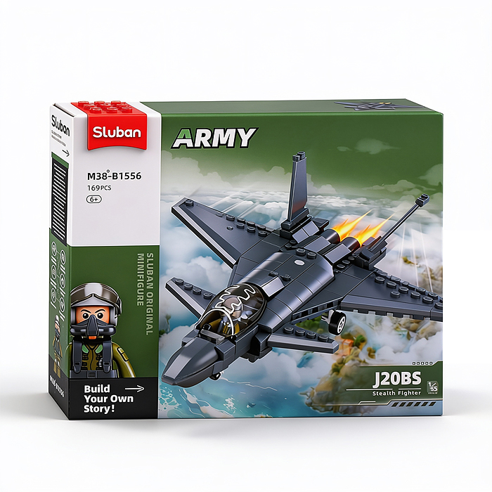 Конструктор M38-B1556 "Истребитель-невидимка J20Bs" (169 дет.) в коробке