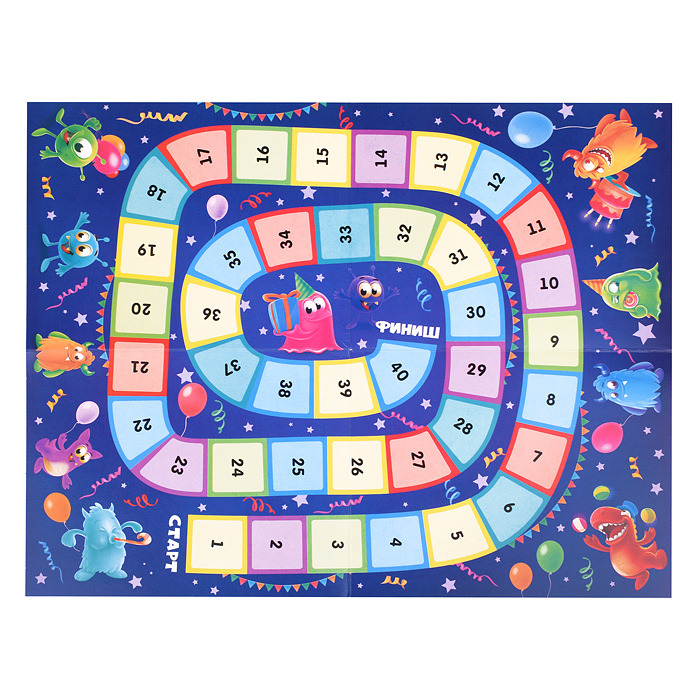 Игра настольная ходилка "Веселые ходилки 4 в 1" (ходилка-раскраска)