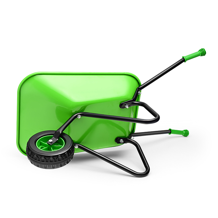 Тележка-тачка детская R0212 металл., цвет зеленый, в пакете
