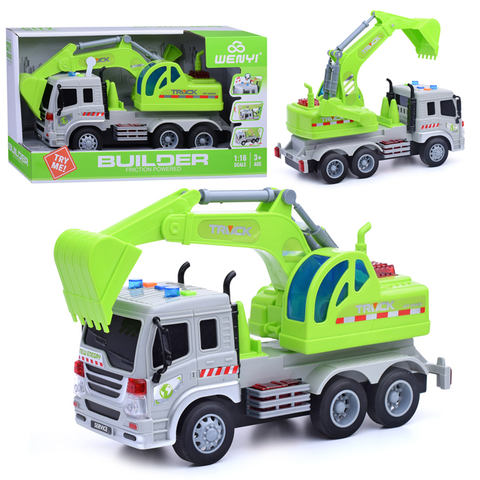 Машина WY311D "Строительная техника" с ковшом, 1:16 (свет, звук) в коробке
