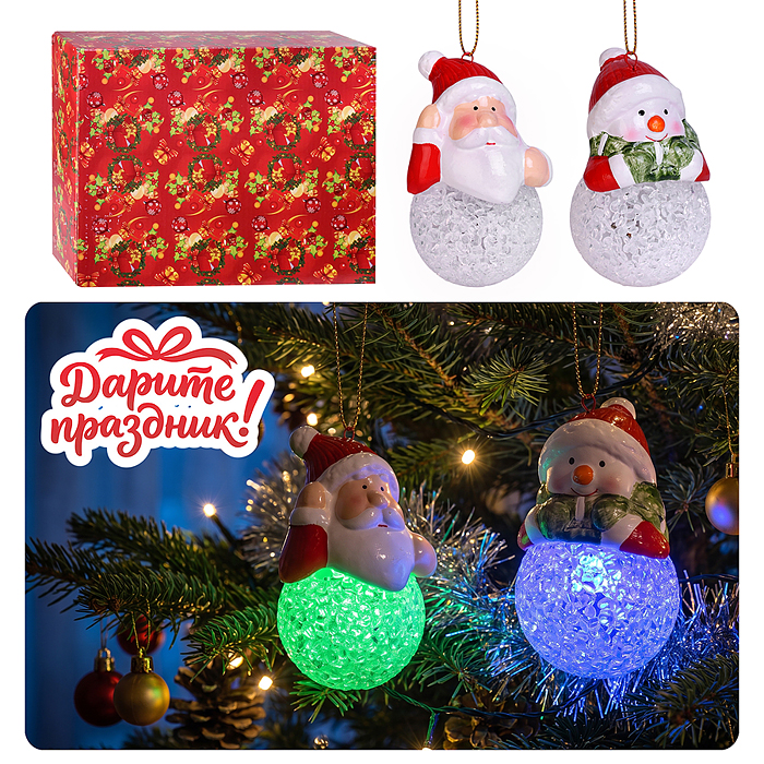 Украшение новогоднее DP-0864 "Дед Мороз/Снеговик" 4.5*8см Украшение новогоднее DP-0864 "Дед Мороз/Снеговик" 4.5*8см
