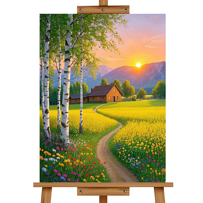Фото к товару Картина по номерам MKR4030-122 "Закат в деревне" 40*30 см. Картина по номерам MKR4030-122 "Закат в деревне" 40*30 см.