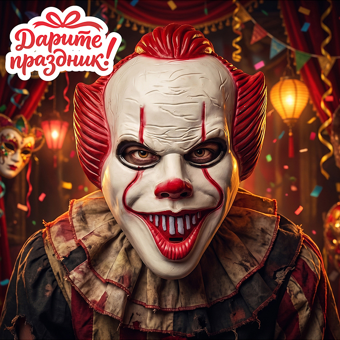 Карнавальная маска DP-0265 "Герой фильма ужасов" Карнавальная маска DP-0265 "Герой фильма ужасов"