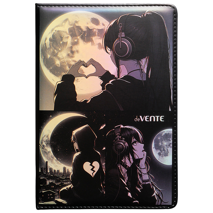 Записная книжка A5 "Silver Moon" (140 ммx205 мм) 160 стр, белая бумага 70 г/м² в клетку, пе