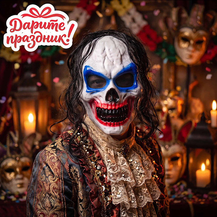 Карнавальная маска DP-0315 "Некро-шут" Карнавальная маска DP-0315 "Некро-шут"