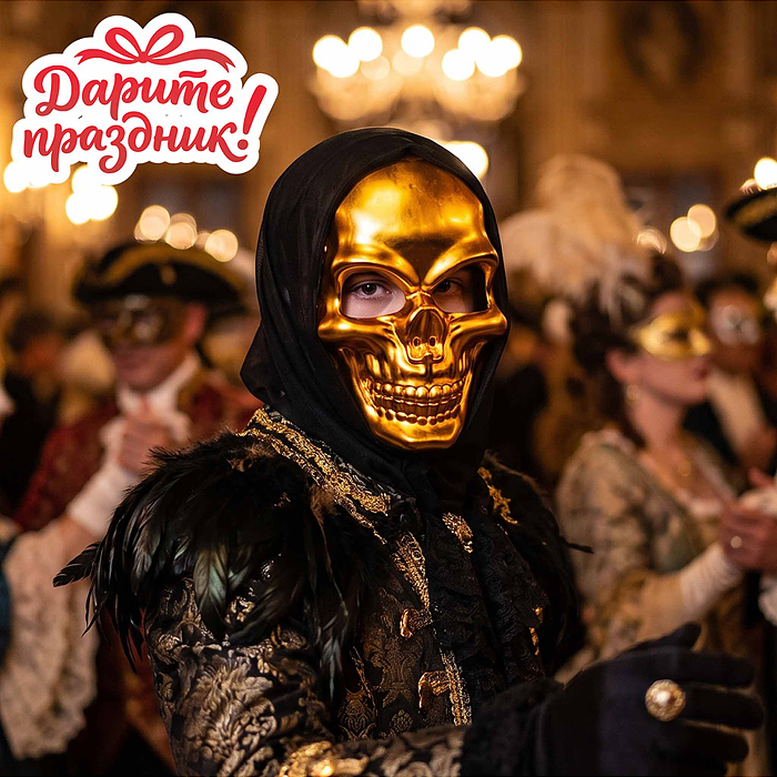 Карнавальная маска DP-0289 "Позолоченный череп" Карнавальная маска DP-0289 "Позолоченный череп"