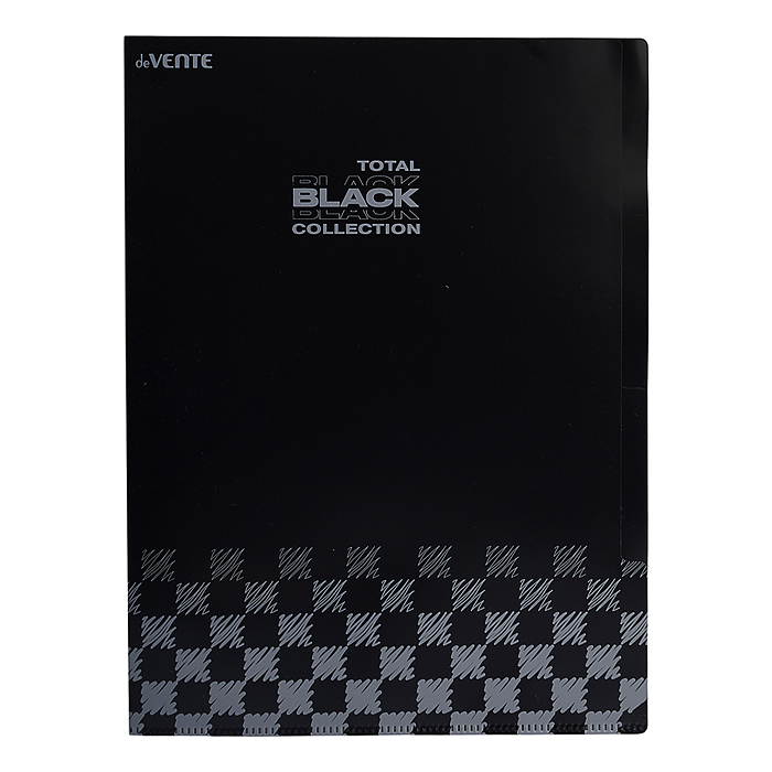 Папка-уголок c 3-мя отделениями "TOTAL BLACK" A4 (230x310 мм) 180 мкм, непрозрачная черная 