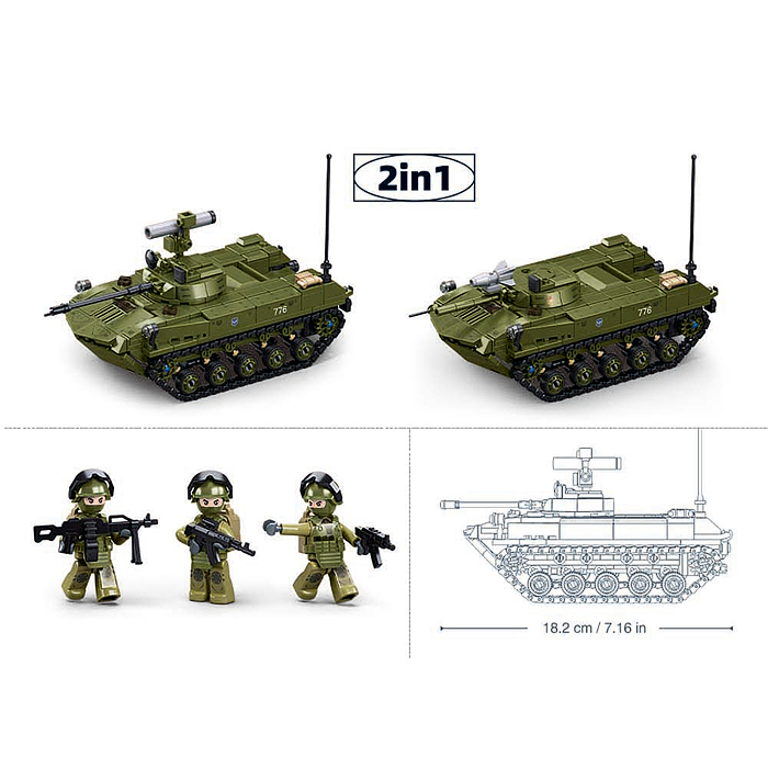 Фото к товару Конструктор M38-B1250 "Танк "Боевой экипаж" (530 дет.) в коробке Конструктор M38-B1250 "Танк "Боевой экипаж" (530 дет.) в коробке