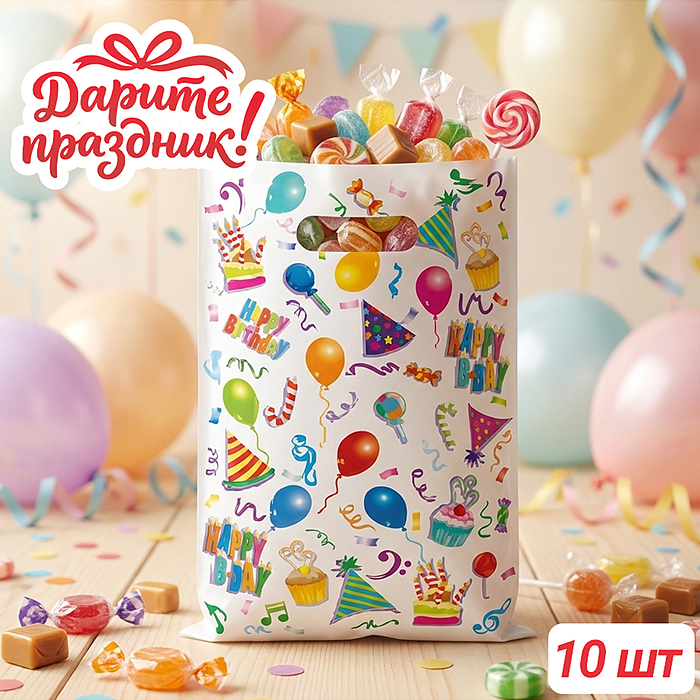 Набор пакетов DP-0564 "Праздник" 17*25см (10 шт.)