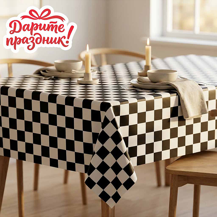 Скатерть DP-0544 "Шахматы", 137*274см