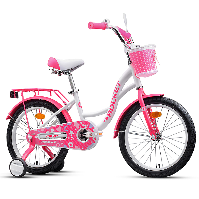 Фото к товару Велосипед 18" Rocket Little Lady, цвет белый/розовый Велосипед 18" Rocket Little Lady, цвет белый/розовый