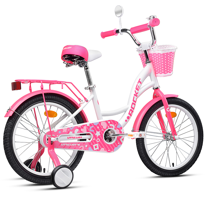 Фото к товару Велосипед 18" Rocket Little Lady, цвет белый/розовый Велосипед 18" Rocket Little Lady, цвет белый/розовый